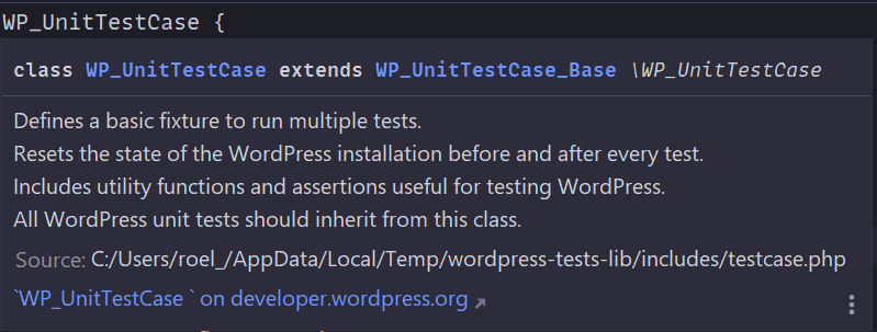 Descripción de la clase WP_UnitTestCase.