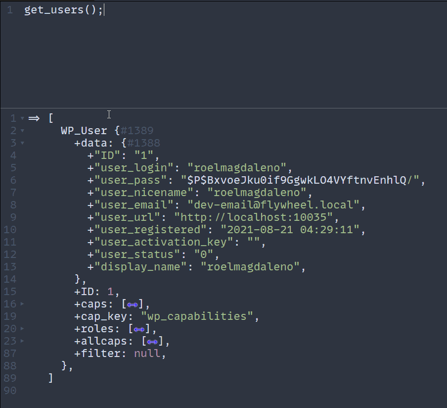 Prueba Tinkerwell y Local WP.