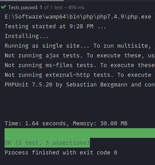 Aserciones de PHPUnit exitosas para obtener datos del personaje usando API REST externa.